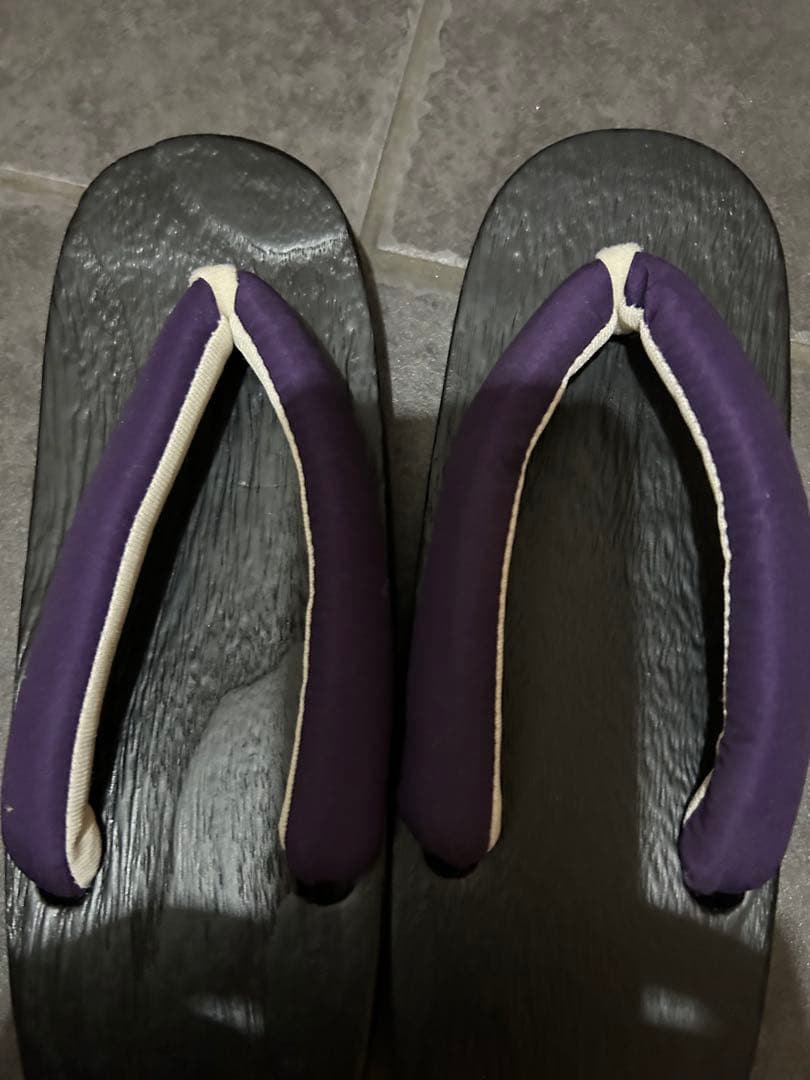 黒白花柄 浴衣・帯・下駄3点セット