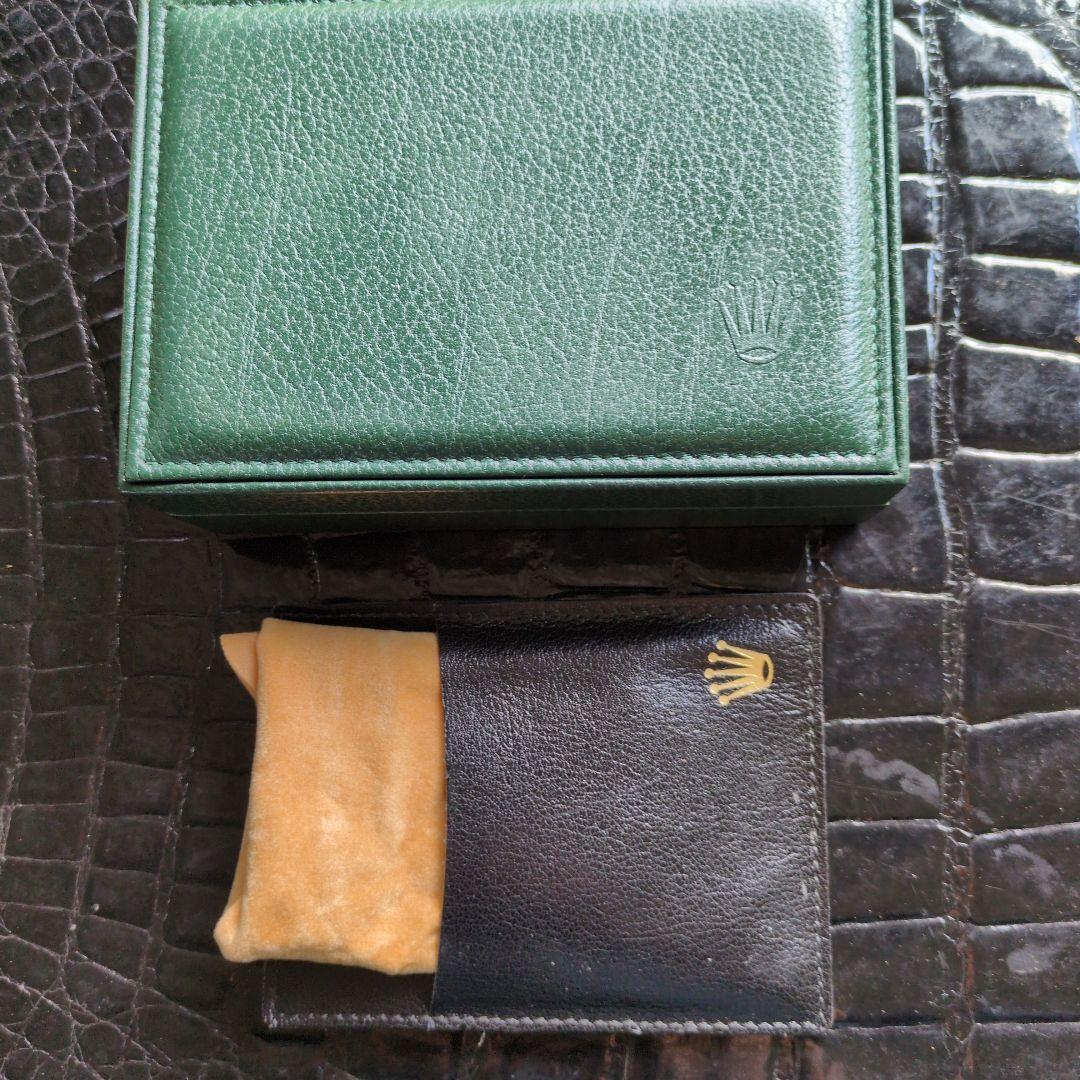 ROLEX 緑色レザー小物入れ