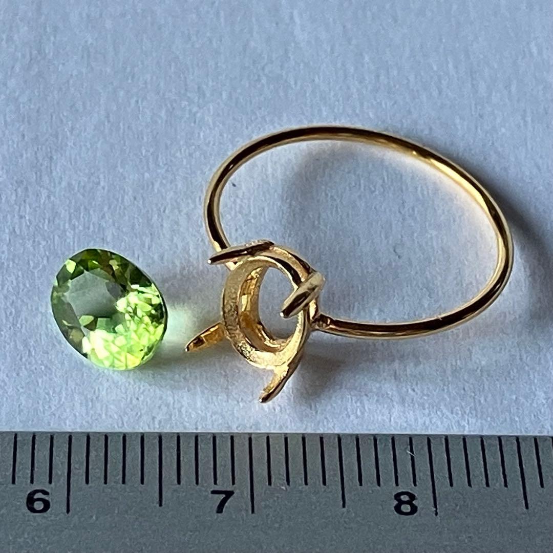 【きゅうさまご確認用】ペリドットのオーバルファセットリング1229