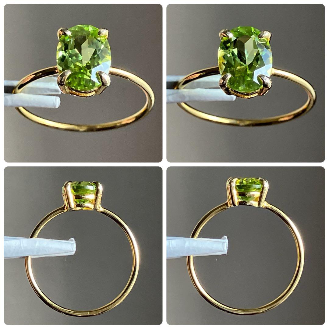 【きゅうさまご確認用】ペリドットのオーバルファセットリング1229
