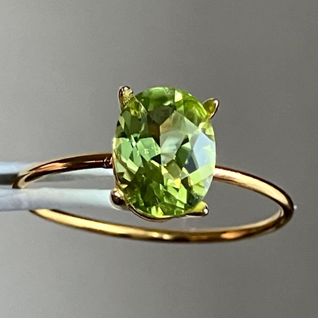 【きゅうさまご確認用】ペリドットのオーバルファセットリング1229