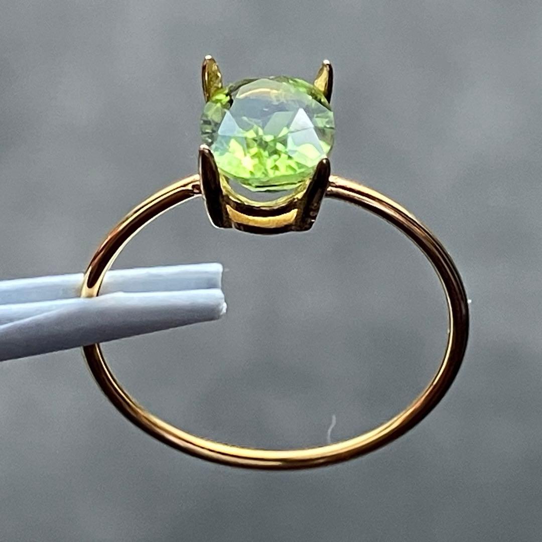 【きゅうさまご確認用】ペリドットのオーバルファセットリング1229