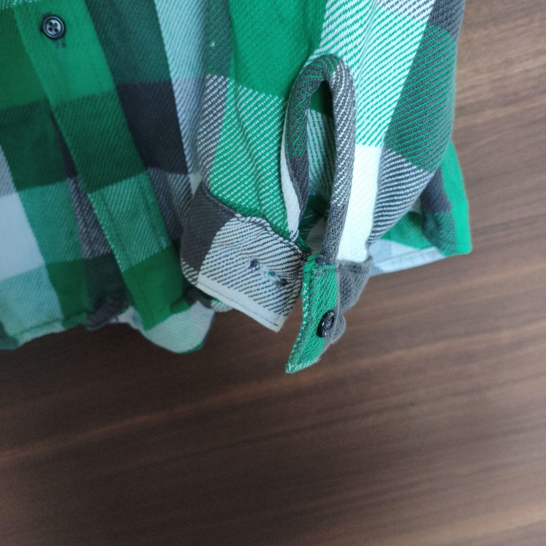 BIG MIKE 長袖ネルシャツ 16-L/16½ グリーンチェック　80's