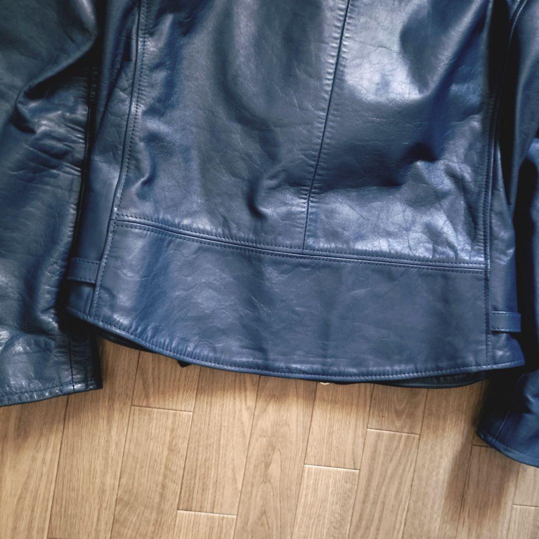 希少 SEVESKIG 一点物 ブルー ライダース ダブル 裏地総柄 L