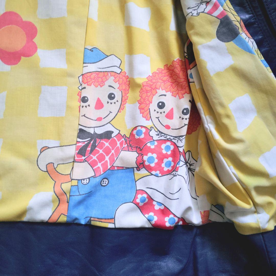 希少 SEVESKIG 一点物 ブルー ライダース ダブル 裏地総柄 L