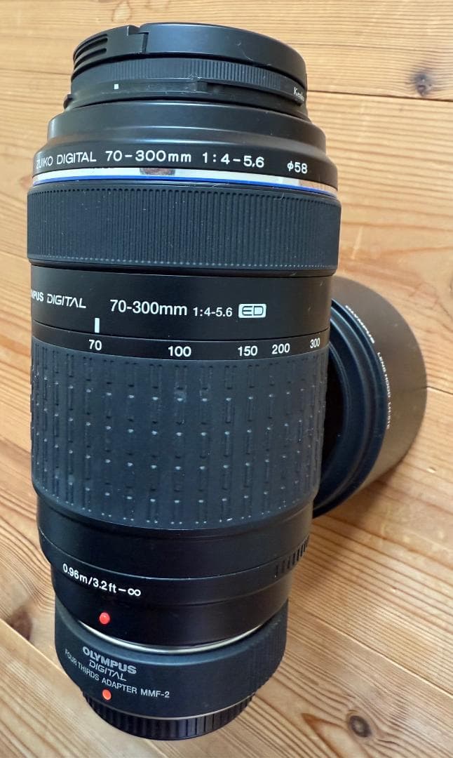 オリンパスZUIKO DIGITAL ED 70-300mm＋アダプター＋フード