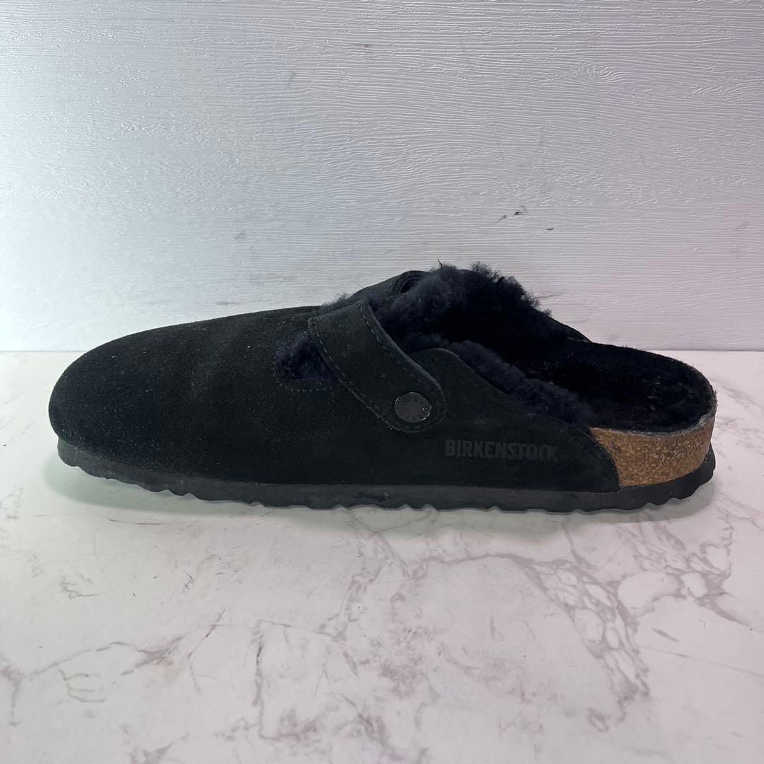 とこ【美品】ビルケンシュトック ボストン ボア付き 黒 39 25cm