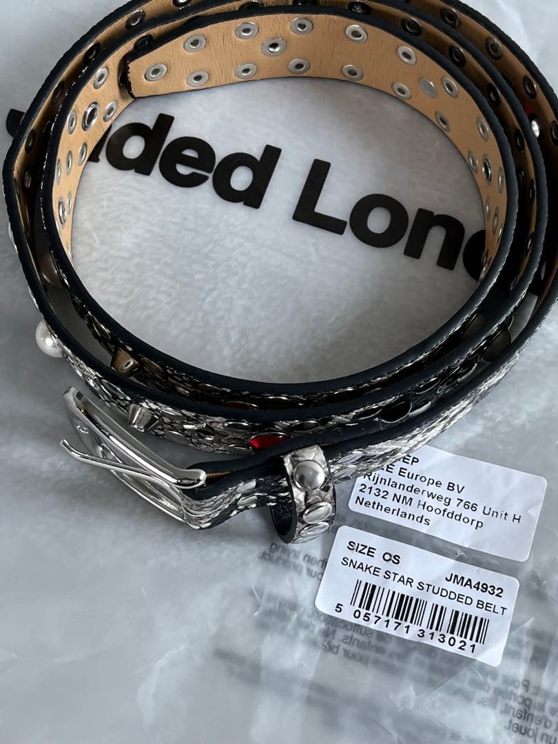【最安値】新品Jaded Londonスネーク柄スタッズベルト