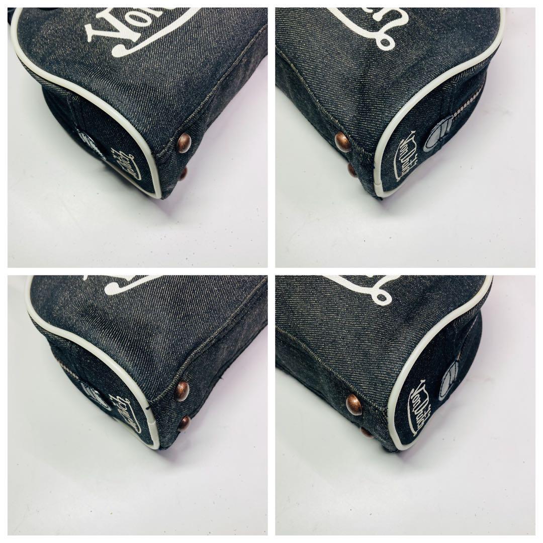 美品　Von Dutchボンダッチキャバス生地　ハンドバッグ　ミニボストンバッグ