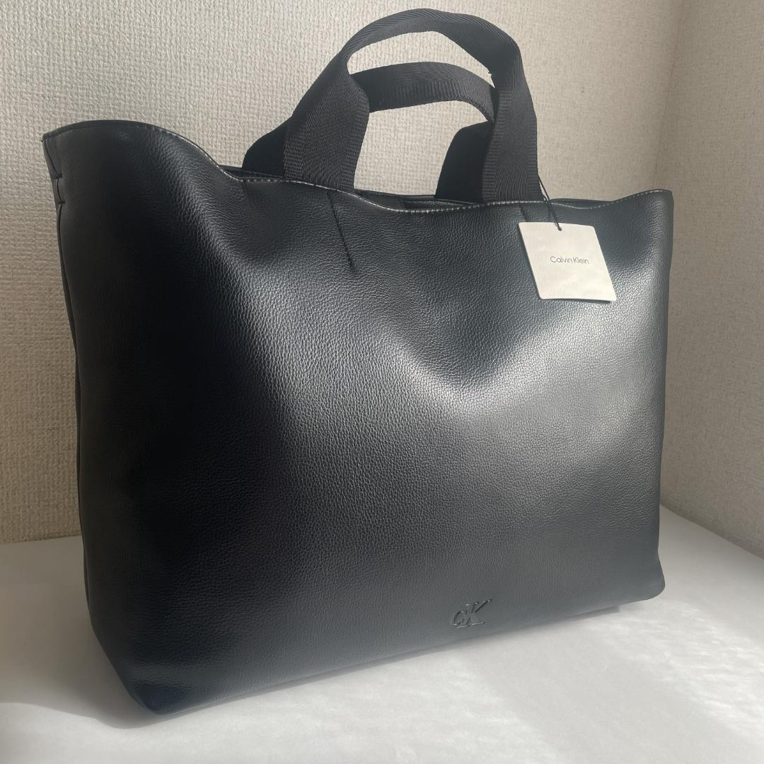 【新品】  トート バッグ 無地 シンプル 大容量 黒