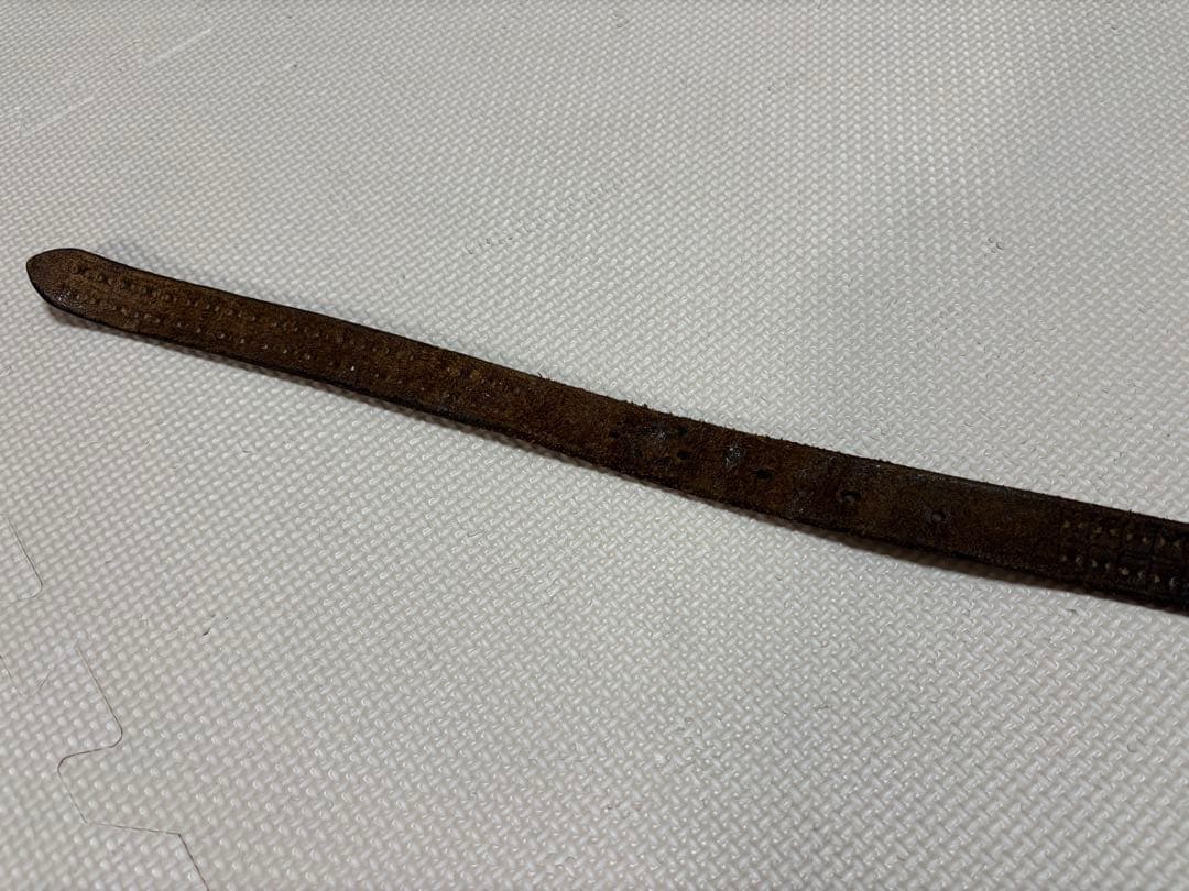 HTC 2連 スタッズナローベルト 34インチ ブラウン×ゴールド