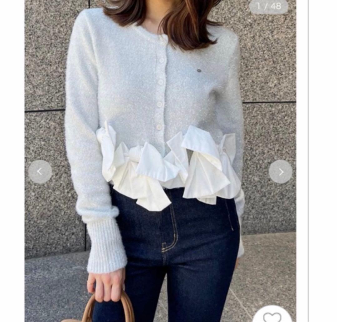 SNIDEL リボンモチーフカーディガン