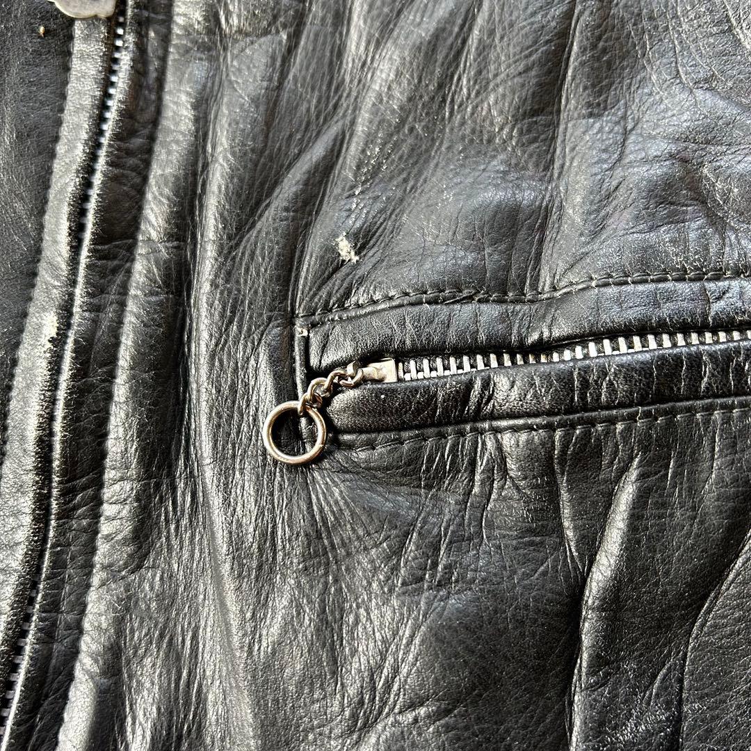 70s sears シアーズ レザージャケット ブラック 40 カスタム 本革