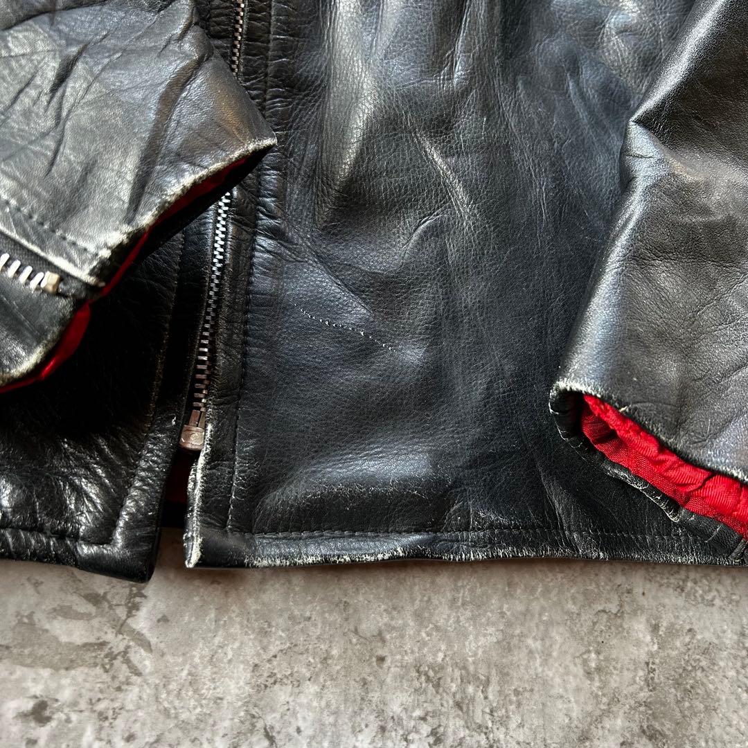 70s sears シアーズ レザージャケット ブラック 40 カスタム 本革