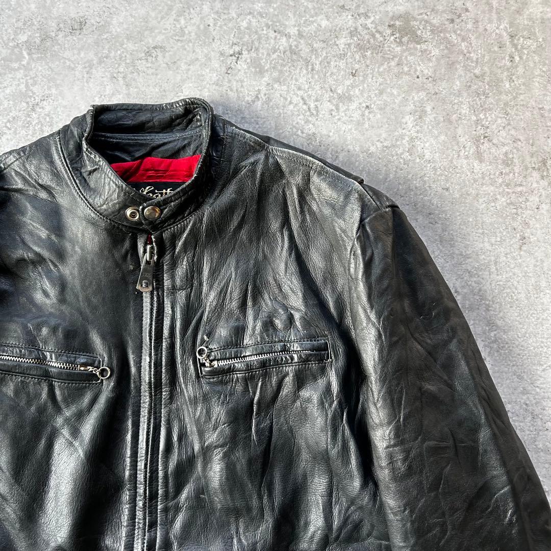 70s sears シアーズ レザージャケット ブラック 40 カスタム 本革