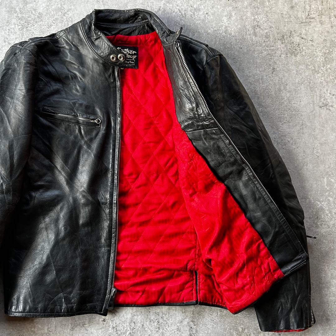 70s sears シアーズ レザージャケット ブラック 40 カスタム 本革