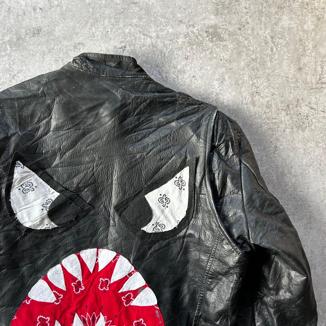 70s sears シアーズ レザージャケット ブラック 40 カスタム 本革