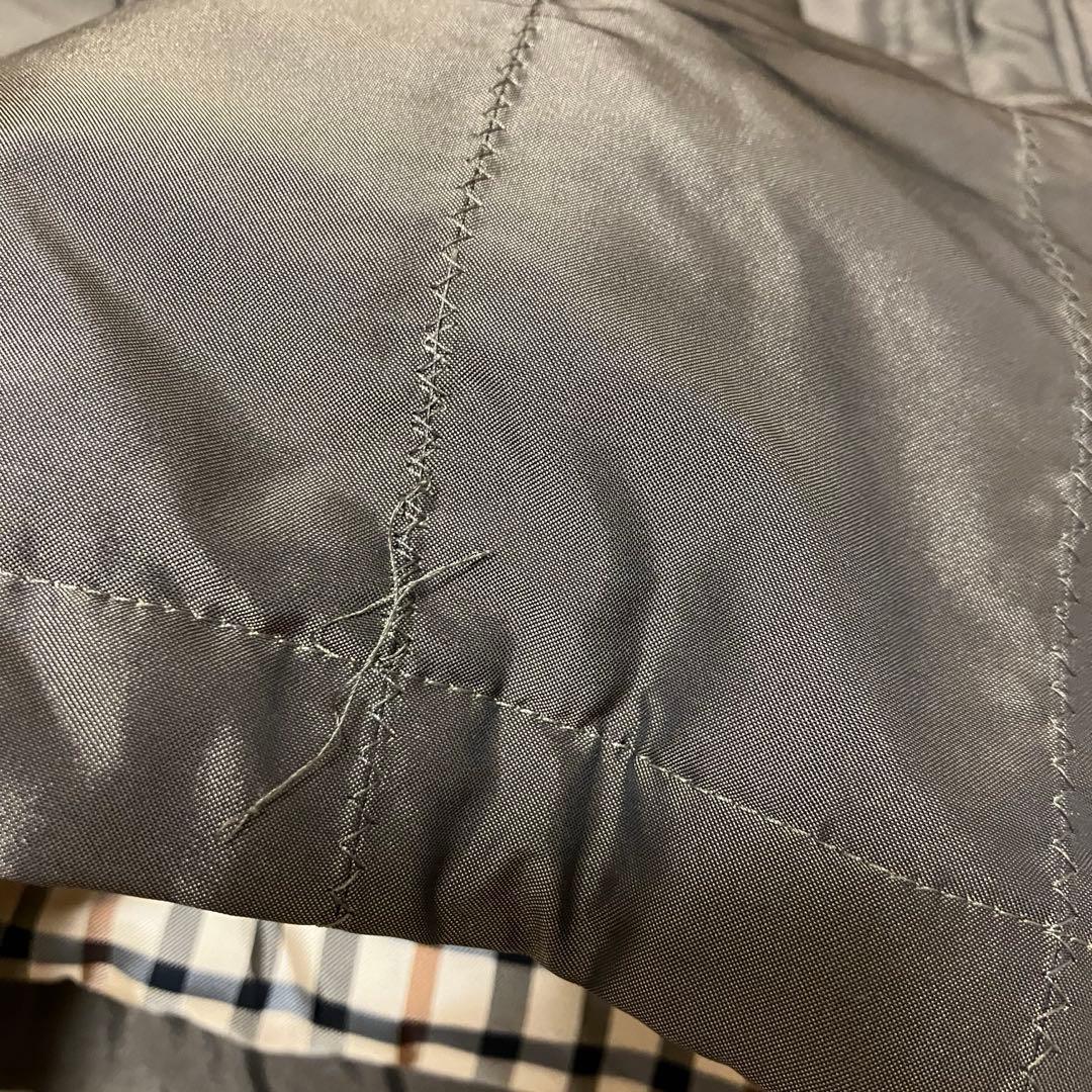 DAKS ダックス　ファーフード付きダウンコート　裏地チェック　ブラウン　40