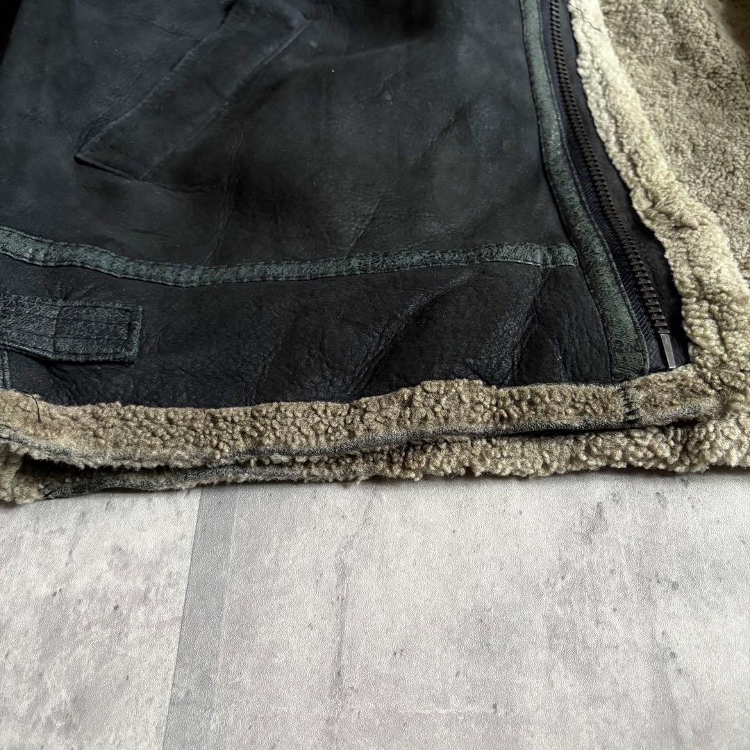 【90s vintage】B-3 フライトジャケット　ムートン　本革　短丈　古着