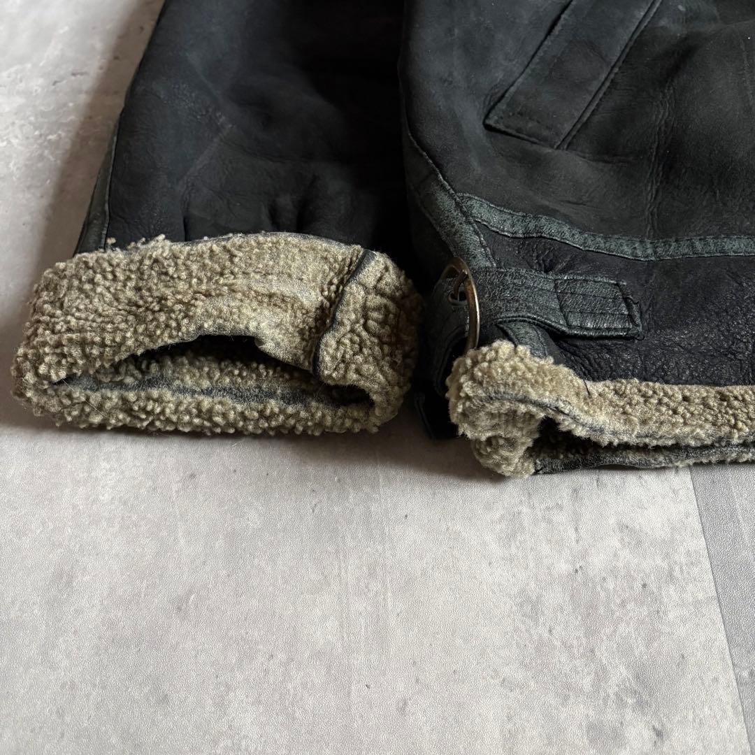 【90s vintage】B-3 フライトジャケット　ムートン　本革　短丈　古着