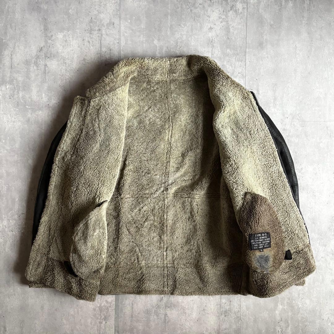 【90s vintage】B-3 フライトジャケット　ムートン　本革　短丈　古着