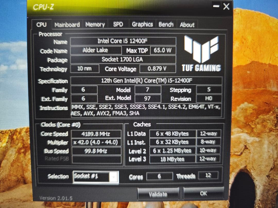 CPU Intel core i5-12400F