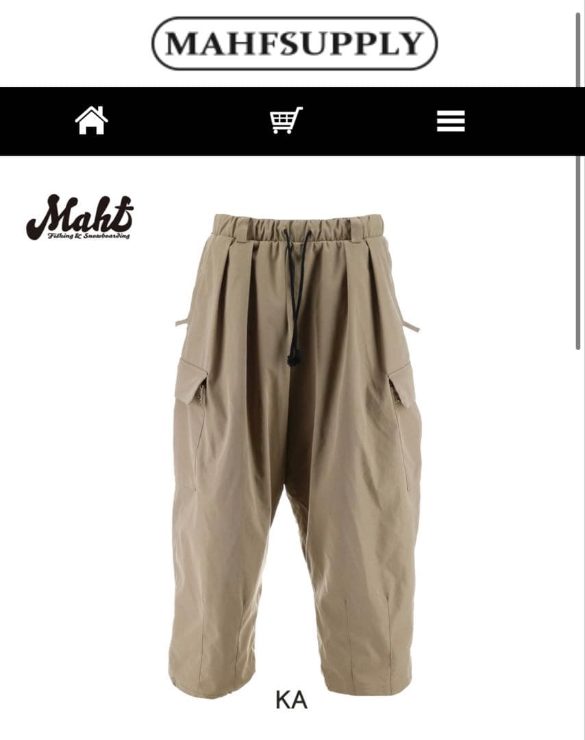 【新品】MAHF スノーチノサーカスパンツ カーキ L