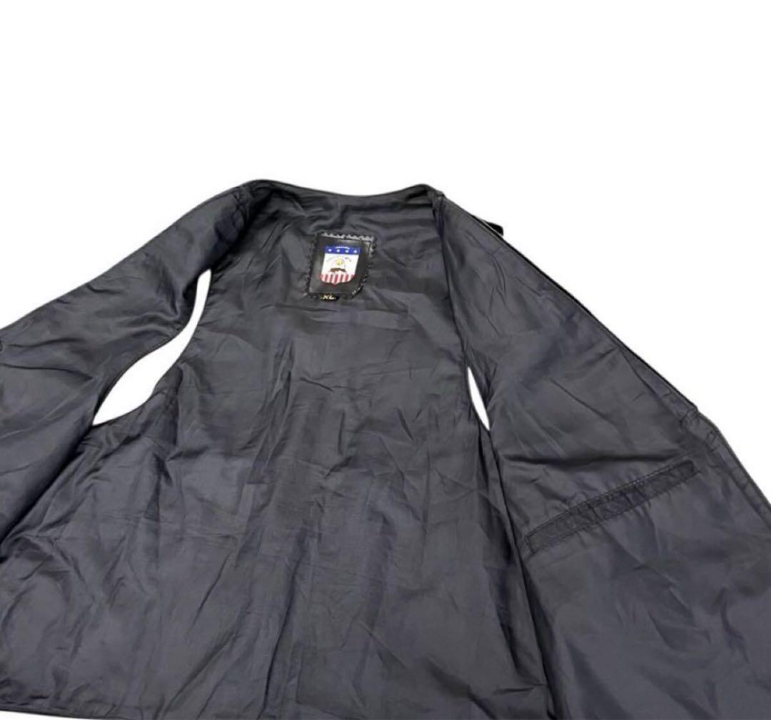 USA製 メキシカン 本革 スエード 黒 レザーベスト コンチョ × フリンジ