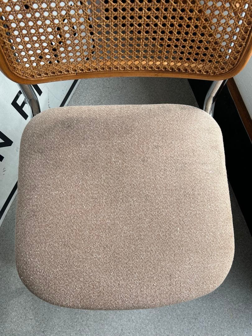 ヴィンテージ　カンチレバー　チェア籐　ラタン　スチール　椅子　レトロモダン