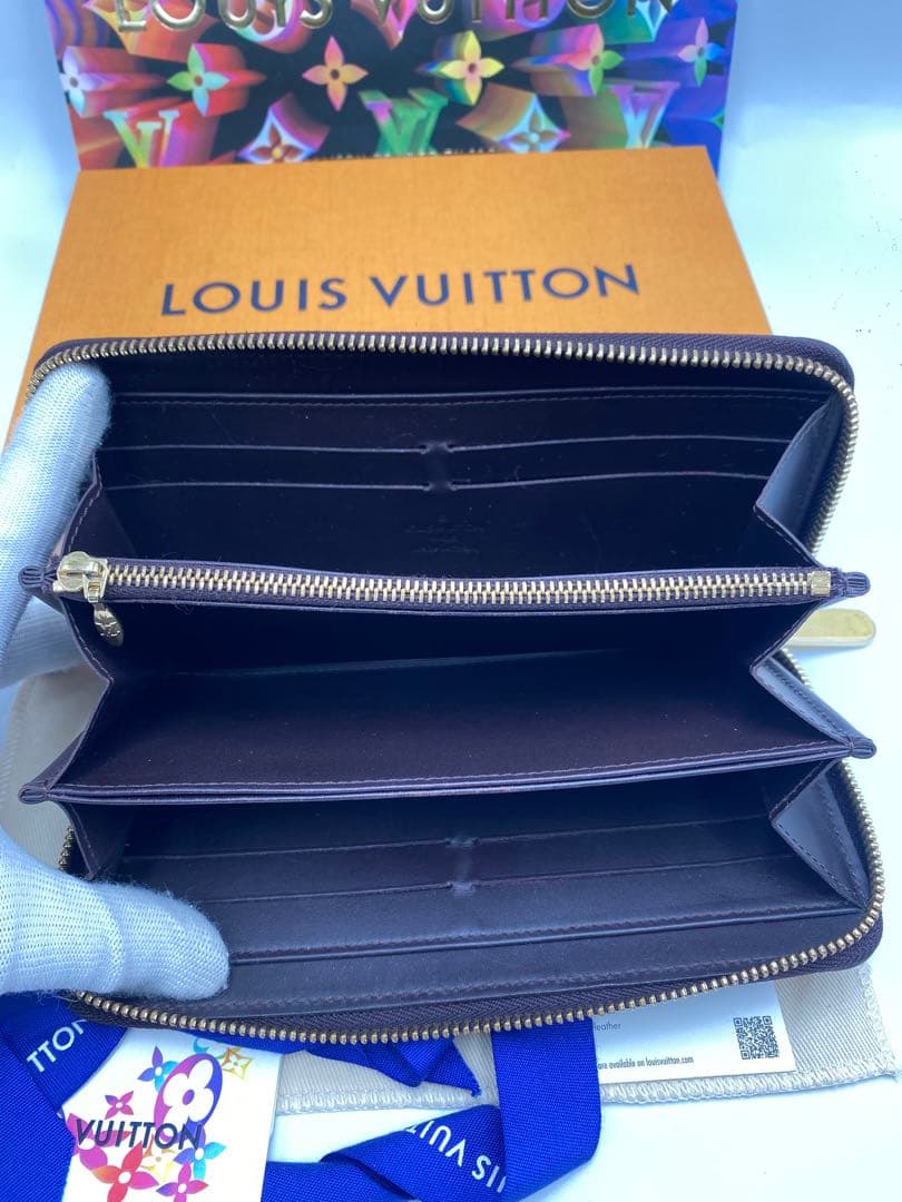 ルイヴィトン ヴェルニ アマラント ジッピーウォレット モノグラム 長財布