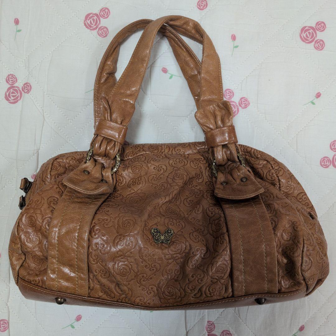 アナスイ　ANNA SUI　バッグ　ハンドバッグ　ショルダー　茶色