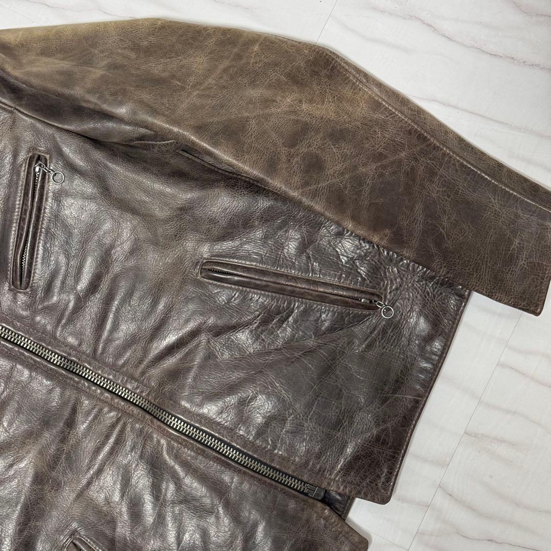 Schott カウハイド シングルレザーライダース ブラウン Mサイズ USA