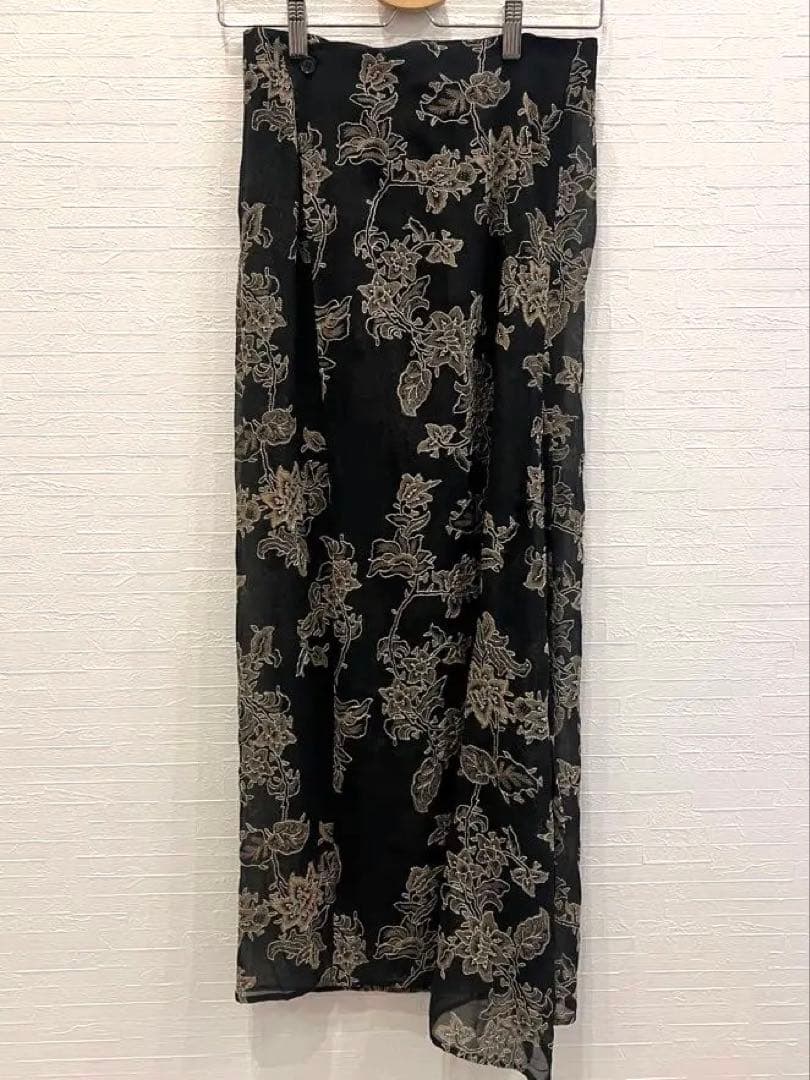 YOUJI YAMAMOTO NOIR 刺繍　巻きスカート