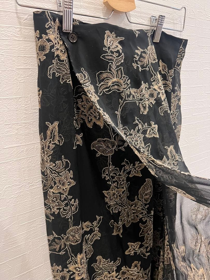 YOUJI YAMAMOTO NOIR 刺繍　巻きスカート