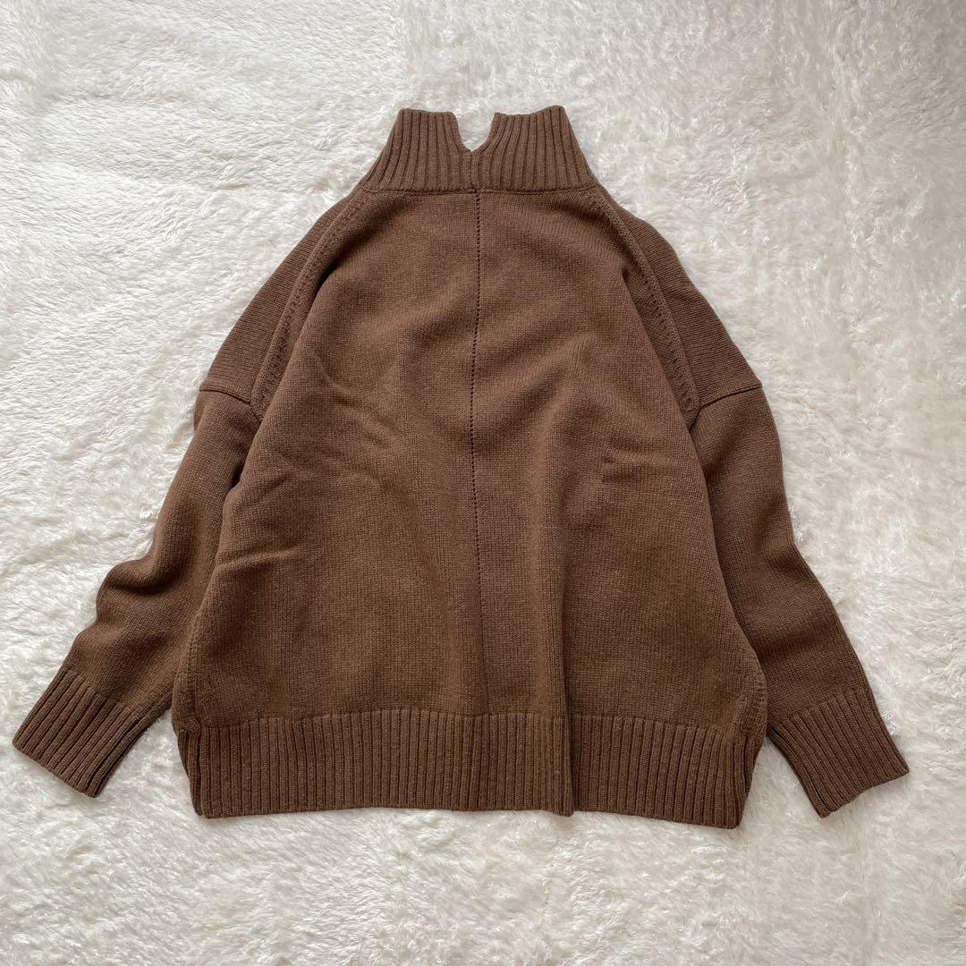 CINOH 長袖ニット セーター タートルネック ビッグサイズ キャメル 38