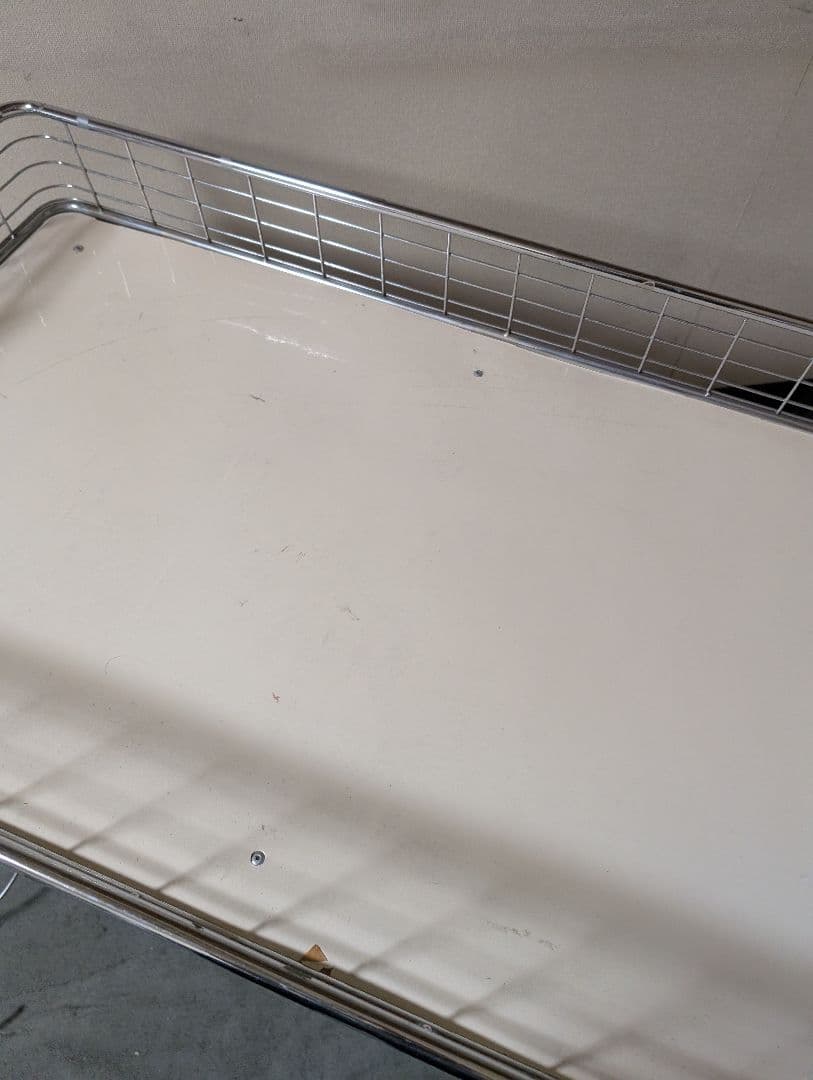 【大阪府直接引き取り】折りたたみワゴン 組立工具不要 クローム W1200