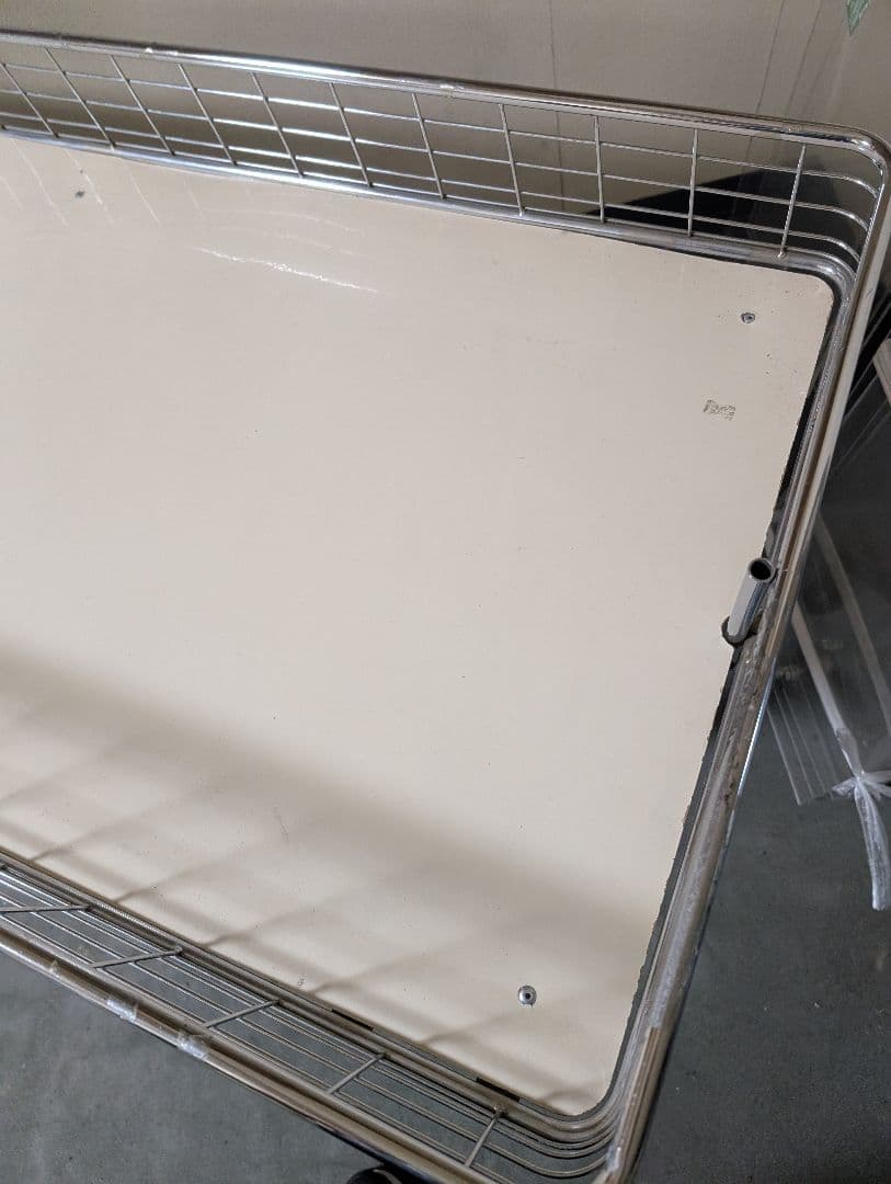 【大阪府直接引き取り】折りたたみワゴン 組立工具不要 クローム W1200