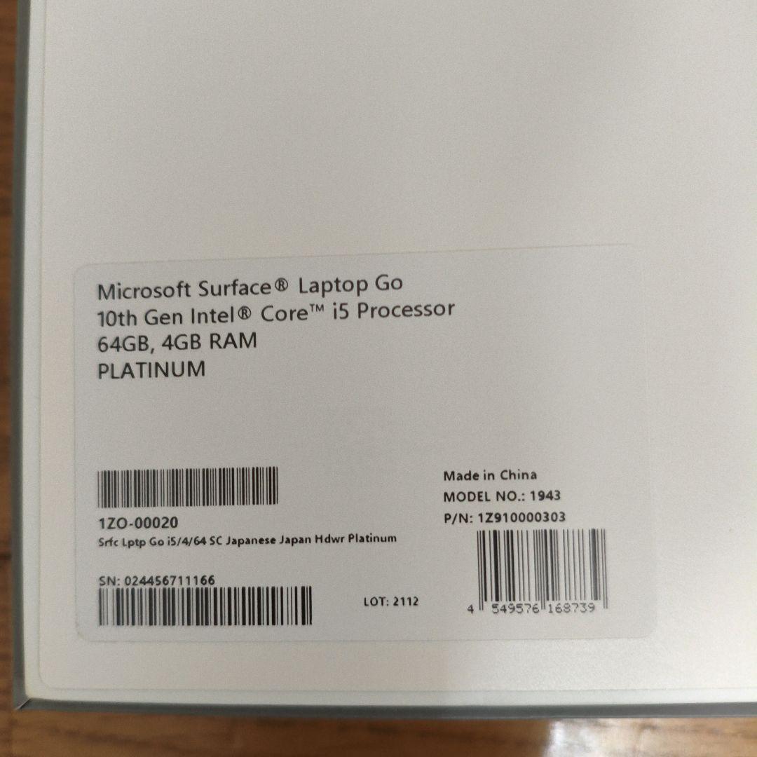 Windowsノート本体 Microsoft Surface Laptop Go 64GB 4GB RAM
