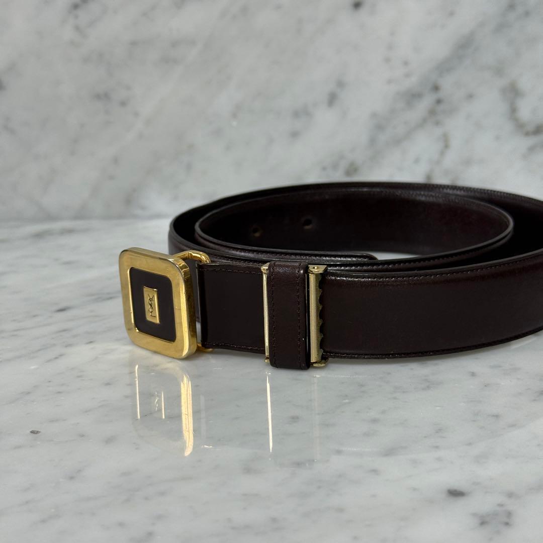 Yves Saint Laurent イヴサンローラン ベルト 本革 茶系