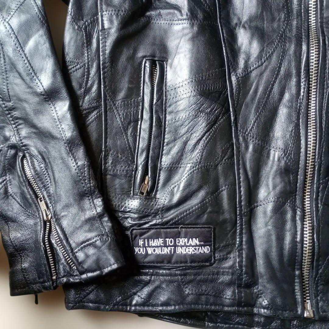 1点物ブラック雰囲気抜群！ヴィンテージ　カスタム　エイジング　バッファローレザー