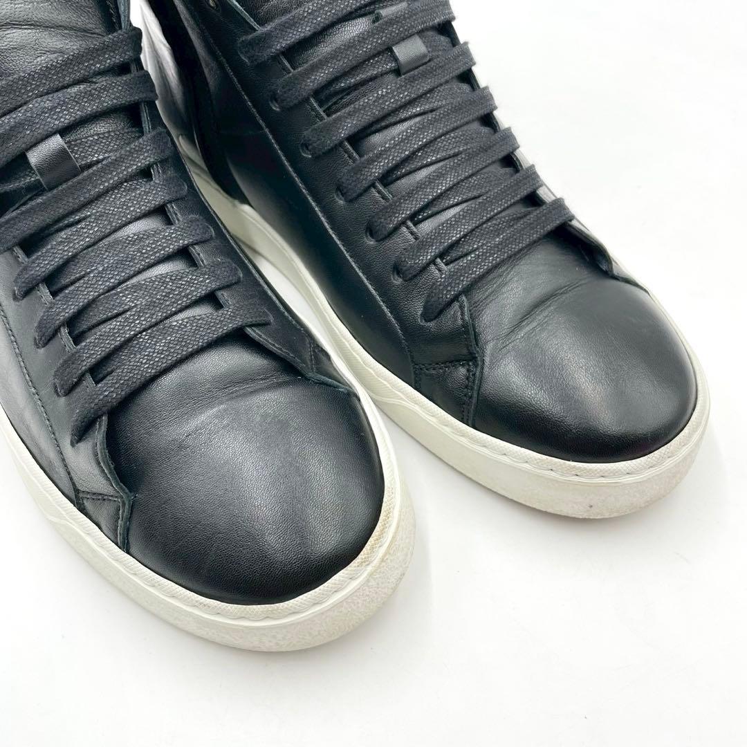 STEFANO GAMBA ハイカットレザースニーカー 黒 41 Y1420