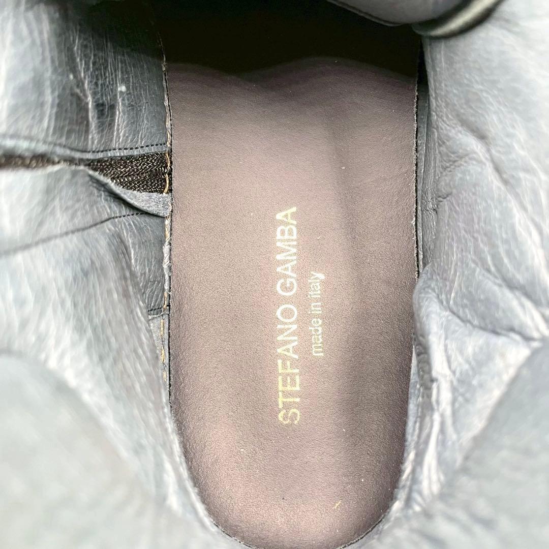 STEFANO GAMBA ハイカットレザースニーカー 黒 41 Y1420