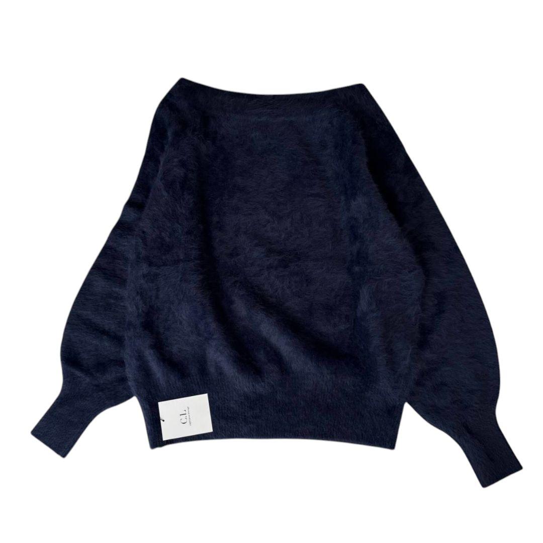 極美品✨️foxカシミアボートネックニット　カプリシュレマージュ　ネイビー