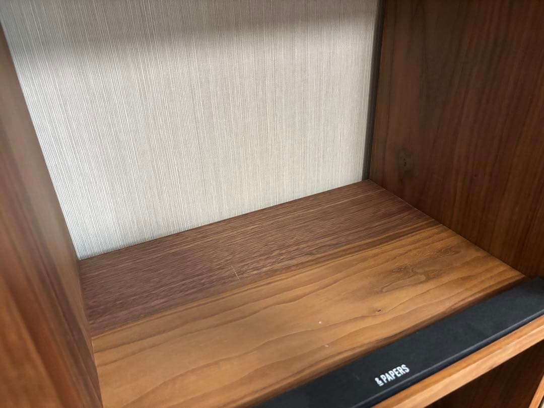 【送料込・無印良品】スタッキングシェルフ ウォールナット ５段×２列 引出し3個