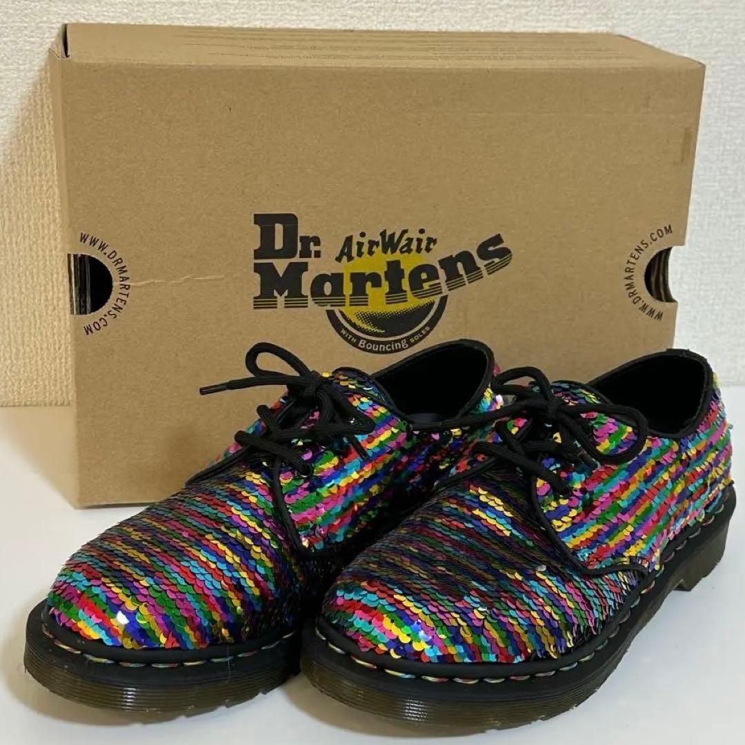 ドクターマーチン　1461 SEQUIN　スパンコールレインボー3ホールシューズ