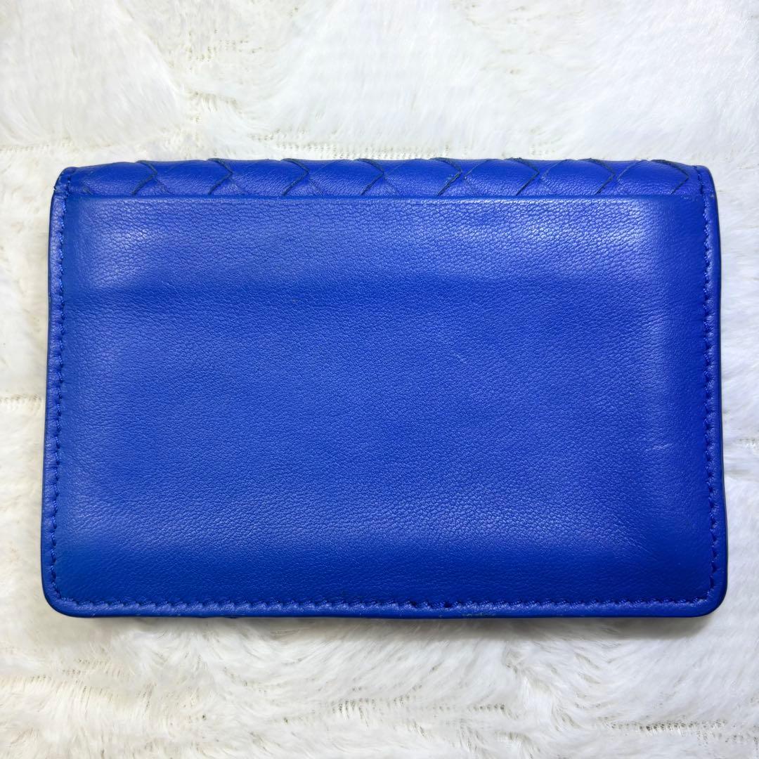 【レア✨】BOTTEGA VENETA イントレチャート 名刺入れ ブルー 青