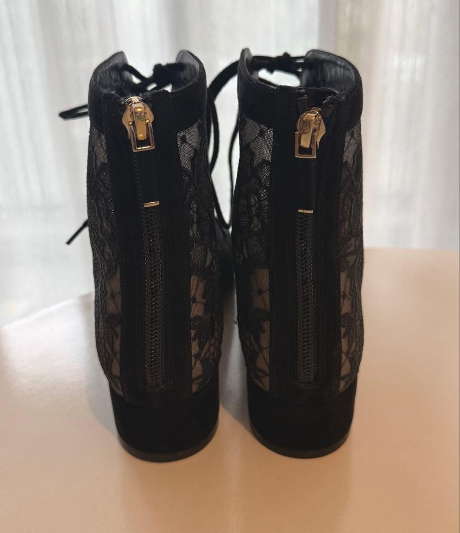 美品✨DIOR Naughtily-D 37 ヒール ショートブーツ　刺繍