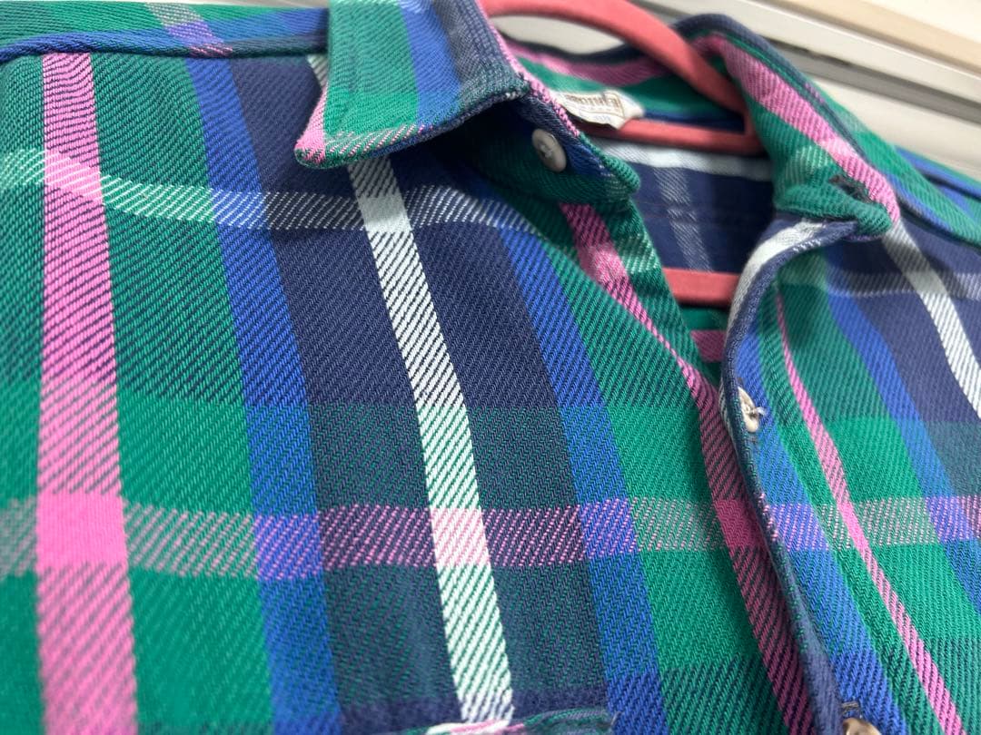 70s 80s FIVE BROTHER USA製 ネルシャツ 好配色　サイズL