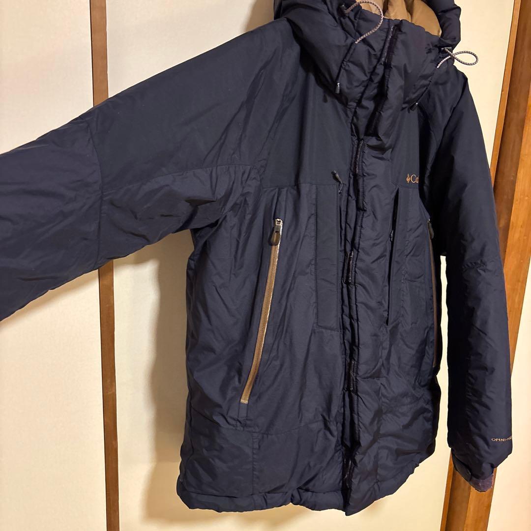 【美品】Columbia コロンビア フードダウンジャケット メンズM ネイビー
