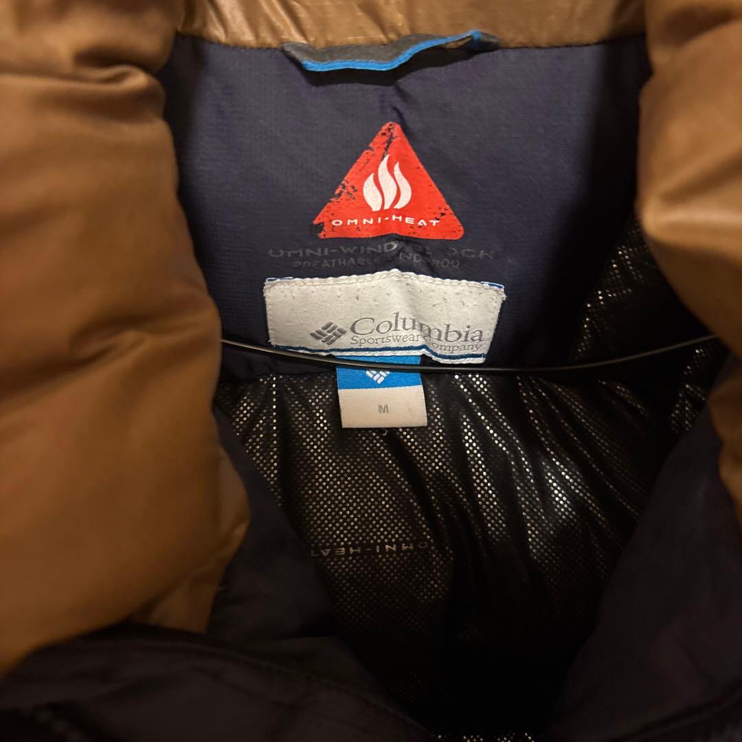 【美品】Columbia コロンビア フードダウンジャケット メンズM ネイビー